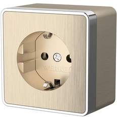 Изображение Розетка с заземлением Gallant (шампань рифленый) W5071010