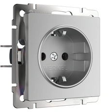 Изображение Розетка с заземлением (серебряный) W1171006
